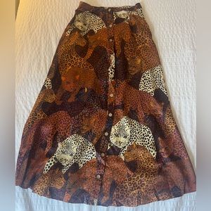 FARM RIO satin midi skirt